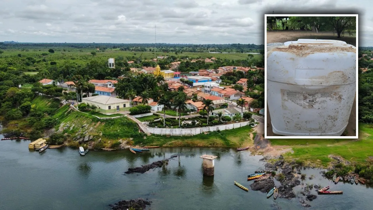 Pescadores encontraram galões de produtos tóxicos no rio Tocantins em São João do Araguaia