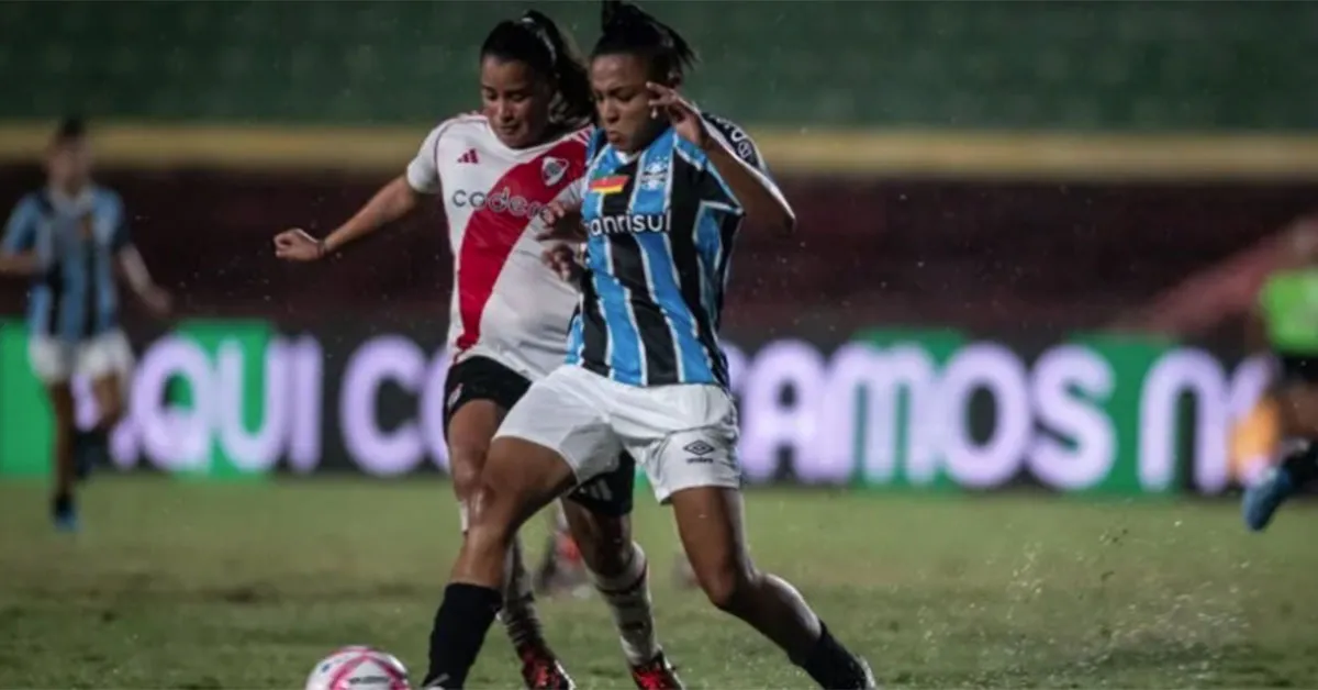 Grêmio e River Plate. O jogo terminou bem antes do previsto