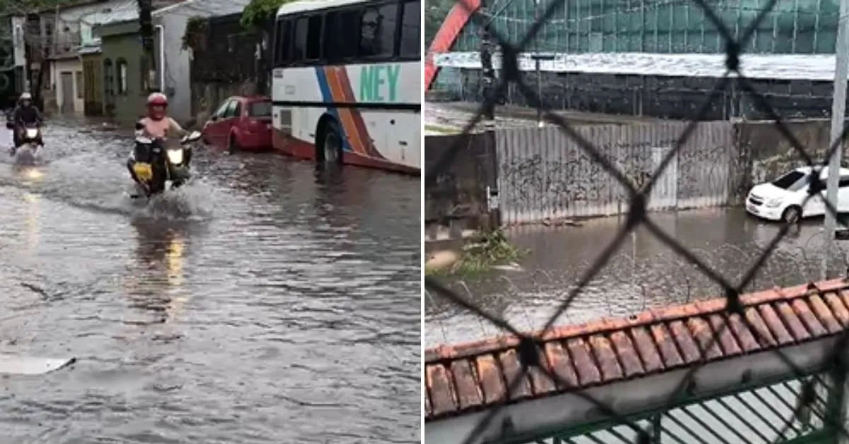 Alagamento na 10 e Maio, bairro do Una, em Belém