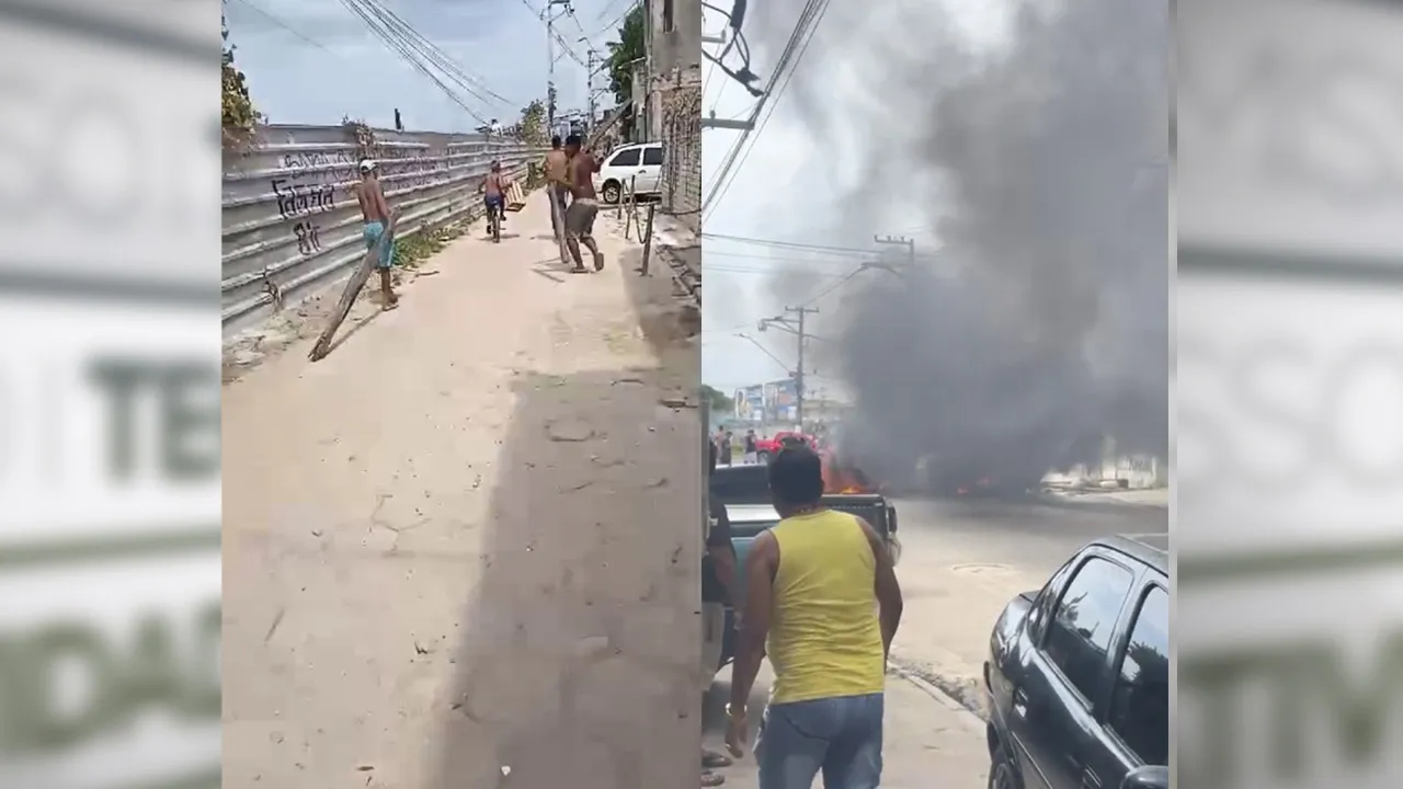 O perímetro na rodovia Arthur Bernardes segue com o trânsito parado nos dois sentidos da via