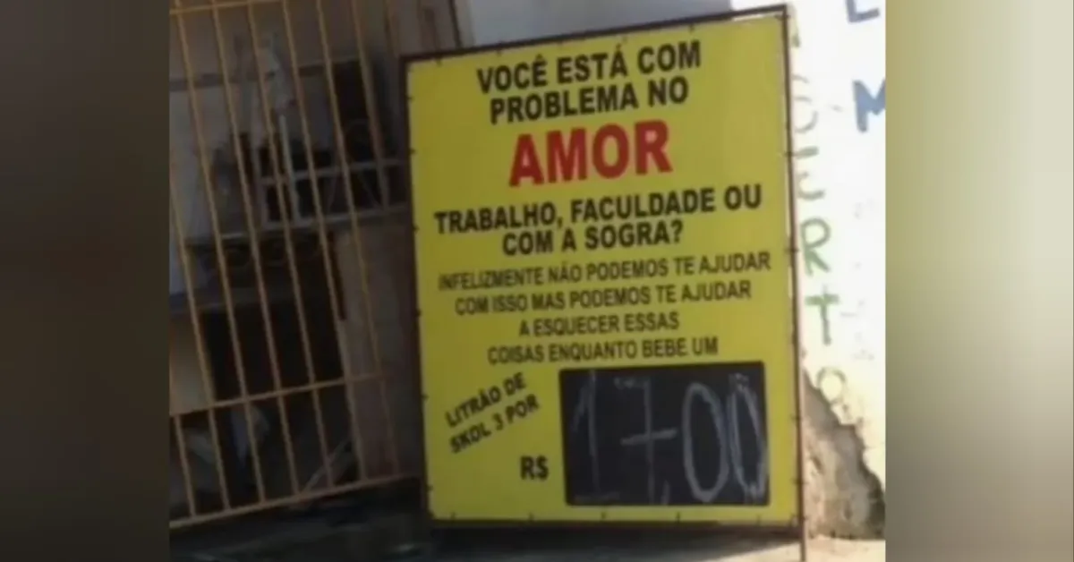 Humor Brasileiro: Placa Irônica em Bar Viraliza na Internet