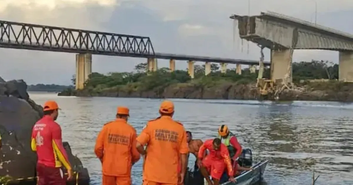 A ponte localizada entre os municípios de Estreito (MA) e Aguiarnópolis (TO) foi construída sobre o Rio Tocantins.