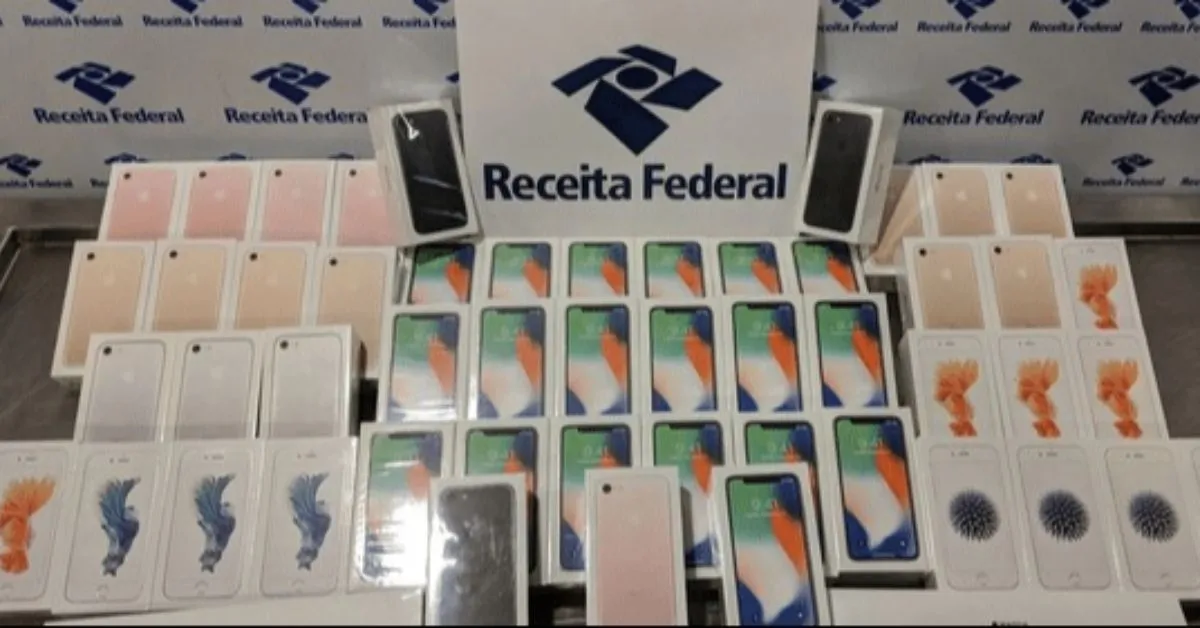 A Receita Federal realiza leilão eletrônico com iPhones 14 Pro Max a partir de R$ 800 e lote com R$ 2 milhões em relógios.