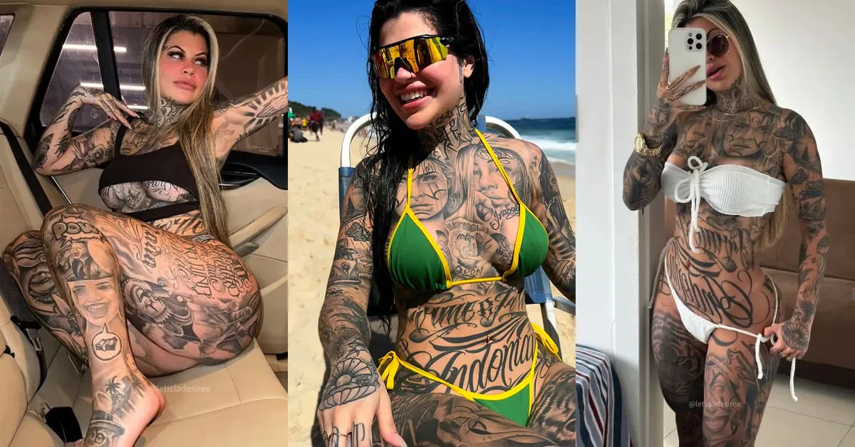 Leticia Desiree virou notícia após aparência por conta das suas tatuagens.