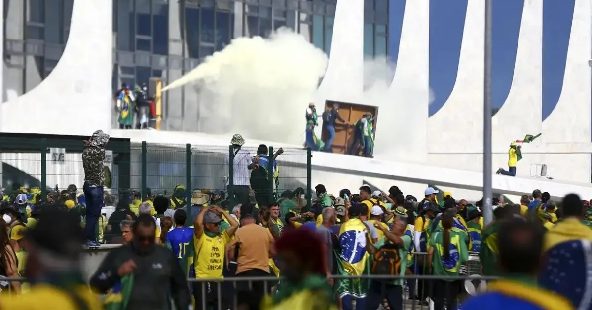 Foto mostra atos golpistas de 8 de janeiro de 2023