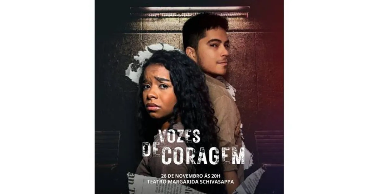 A peça "Vozes de Coragem" estreia nesta terça-feira (26) no Teatro Margarida Schivasappa, a partir das 19h30. A entrada é livre, mediante retirada de ingressos no Sympla.