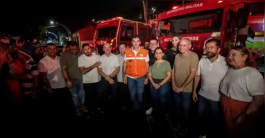 O governador do estado, Helder Barbalho este no último sábado (30) em Santarém para acompanhar os reforços no combate às queimadas na região.