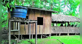 Exemplo de sistemas de captação da água da chuva instalados na Ilha das Onças