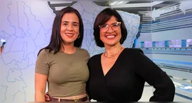 Anna Carlla e Priscila Belfort após gravação do especial DOL Delas no estúdio da RBA TV.