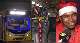 Ônibus em Belém chamou atenção pela decoração de Natal.