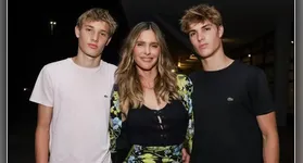 Fernanda Lima com os filhos gêmeos, João e Francisco, de 16 anos.