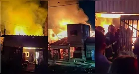 Incêndio destruiu seis casas e uma igreja no bairro da Terra Firme, em Belém.