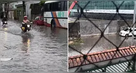 Alagamento na 10 e Maio, bairro do Una, em Belém