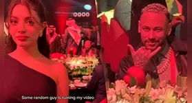 Neymar aparece no vídeo da influenciadora, Leyla Afshonkar, no Instagram.