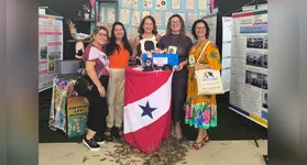 Professora Tania Alves Santos (vestido marrom), coordenadora de Educação Infantil da Secretaria Municipal de Educação (Semec), foi convidada a participar do evento como palestrante