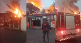 O fogo atingiu casas no Telégrafo, na manhã desta quarta-feira.