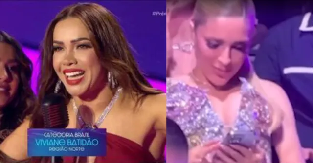 Imagem ilustrativa da notícia Manu Bahtidão pega o celular e ignora discurso de Viviane no Multishow