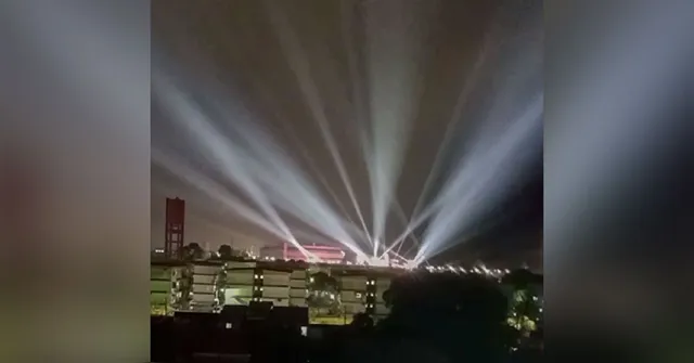 Imagem ilustrativa da notícia Céu de Belém ganha espetáculo de luzes com teste para show de Alok