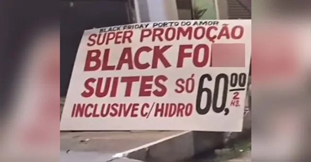 Imagem ilustrativa da notícia Black Fod*: motel em Belém viraliza com promoção inusitada. Veja o vídeo