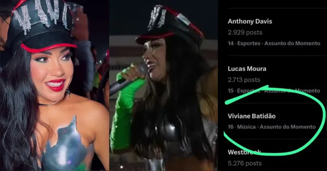 Imagem ilustrativa da notícia Viviane Batidão entra nos trending topics após show do Alok