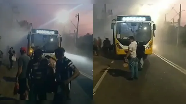 Imagem ilustrativa da notícia Ônibus pega fogo na subida da ponte que dá acesso a Outeiro