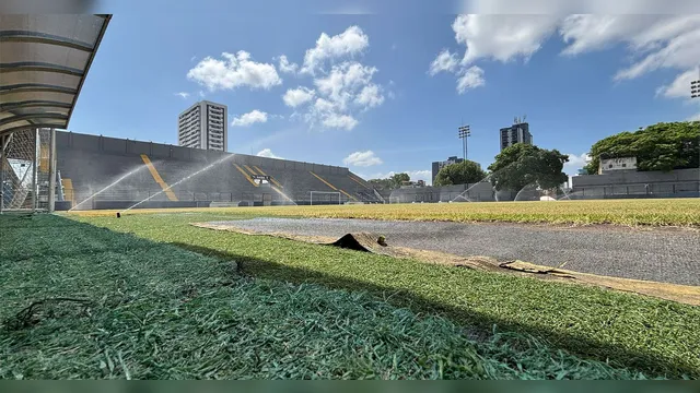 Imagem ilustrativa da notícia Clube do Remo investe na recuperação do gramado do Baenão