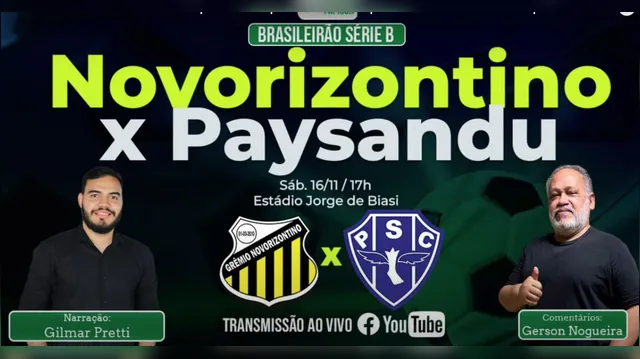 Imagem ilustrativa da notícia Tem Jogo no DOL! Ouça Novorizontino x Paysandu