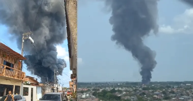 Imagem ilustrativa da notícia Vídeo: incêndio destrói depósito de gás no bairro do Barreiro, em Belém
