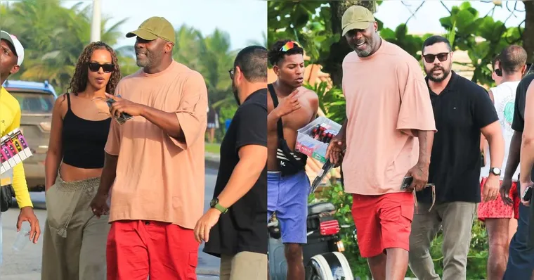 Imagem ilustrativa da notícia Astro de Thor, Idris Elba passeia com a esposa no RJ