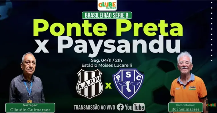 Imagem ilustrativa da notícia Tem Jogo no DOL! Ouça Ponte Preta X Paysandu