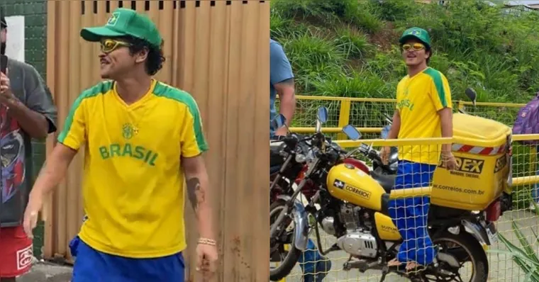 Imagem ilustrativa da notícia Bruno Mars "toma latão", anda de moto e tira foto com fãs