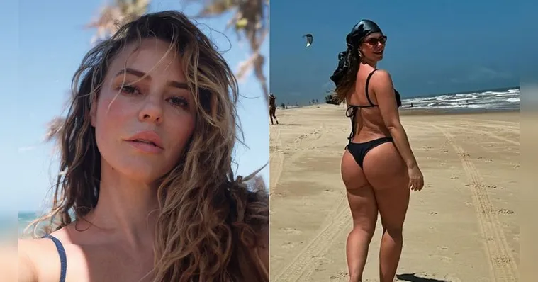 Imagem ilustrativa da notícia Paolla Oliveira posa de fio-dental e bumbum GG impressiona