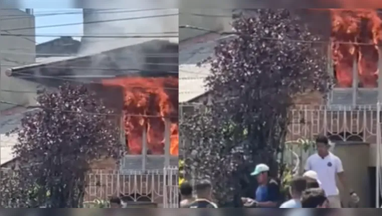 Imagem ilustrativa da notícia Incêndio atinge e destrói casa em Belém; causa é investigada