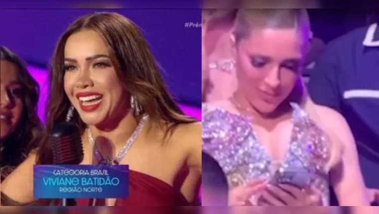 Imagem ilustrativa da notícia Manu Bahtidão pega o celular e ignora discurso de Viviane no Multishow