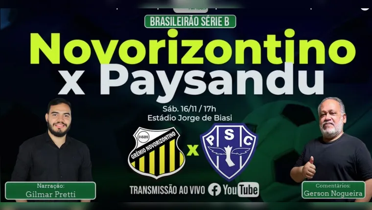 Imagem ilustrativa da notícia Tem Jogo no DOL! Ouça Novorizontino x Paysandu