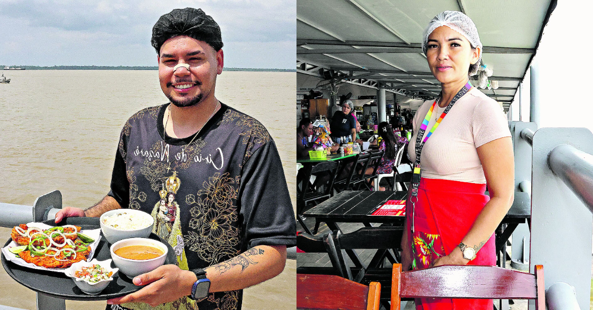 A área de gastronomia do Ver-o-Peso é um refúgio para saborear a culinária local, se deslumbrar com o rio e “jogar conversa fora”. Além, claro, de contar com a simpatia das funcionárias dos boxes da feira.