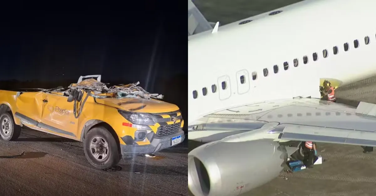 Cenipa deve investigar acidente com avião que se chocou com carro na pista do Aeroporto do Galeão.