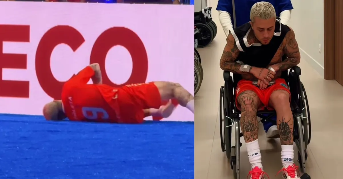 MC Daniel se machuca em jogo de futebol e revela fratura