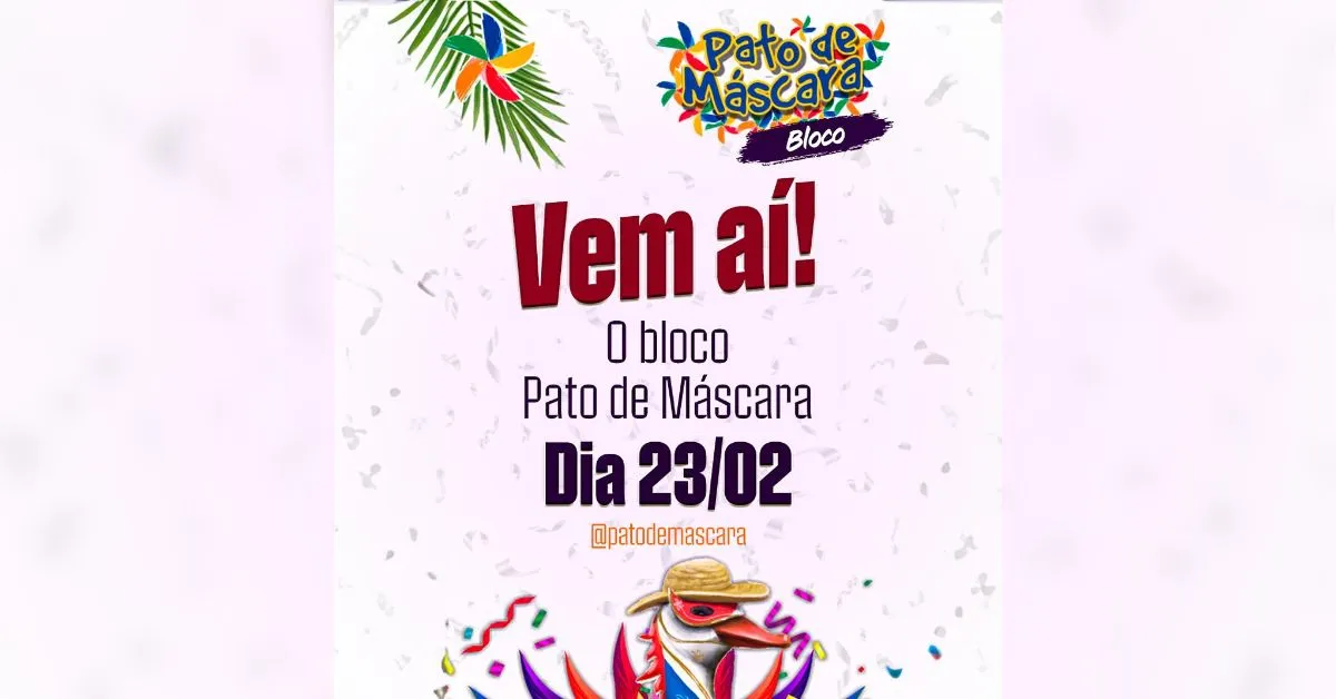 "A Luta contra o Trabalho Infantil" será o tema do bloco Pato de Máscara