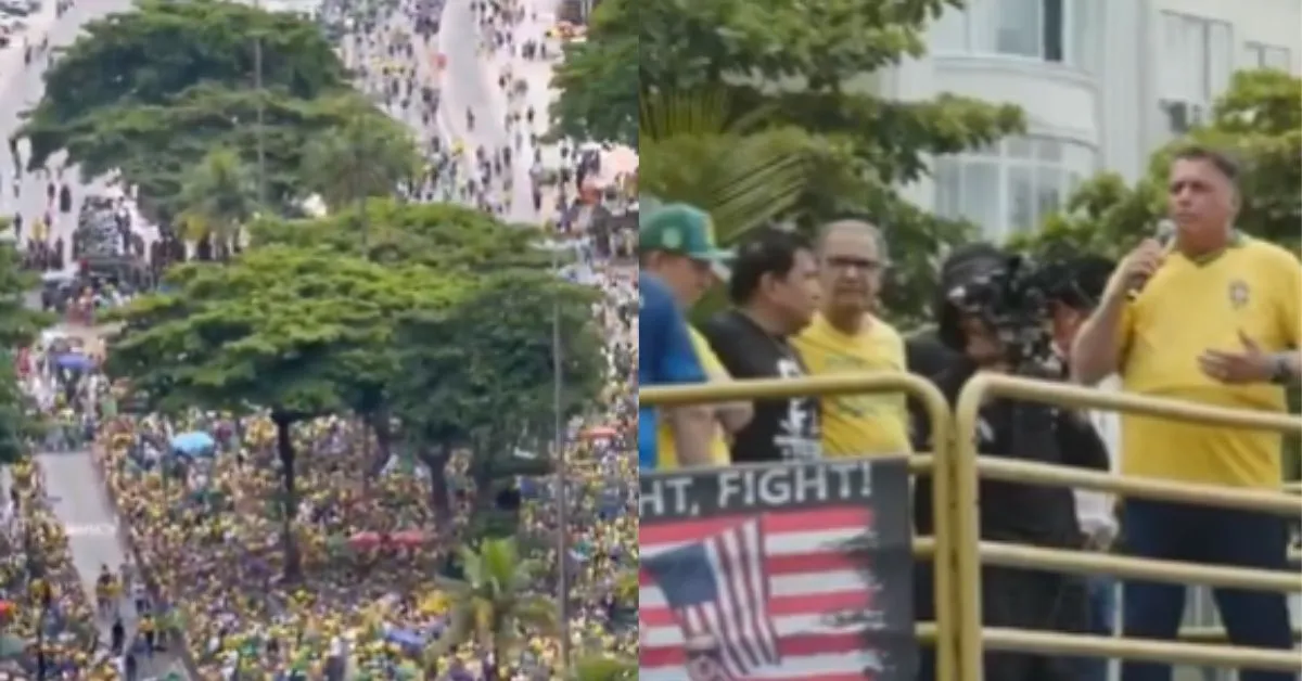 O ex-presidente, que pode ser preso nos próximos meses, discursou para o pequeno público que esteve na manifestação
