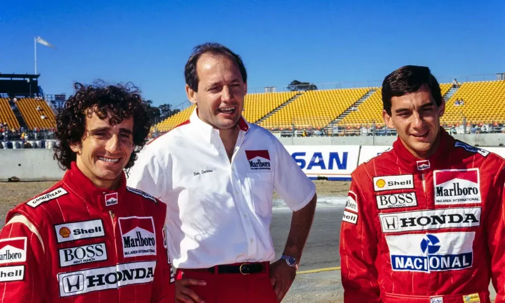Alain Prost, Ron Dennis e Ayrton Senna protagonizaram uma das parcerias mais vitoriosas na história da Fórmula 1