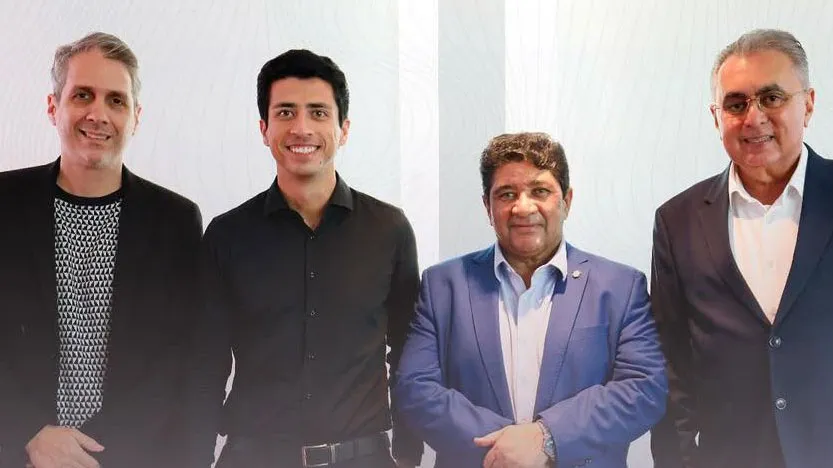 cameraRicardo Gluck Paul, Felipe Albuquerque, Ednaldo Rodrigues e Sérgio Papellin durante Conselho Técnico da Série B 2025.