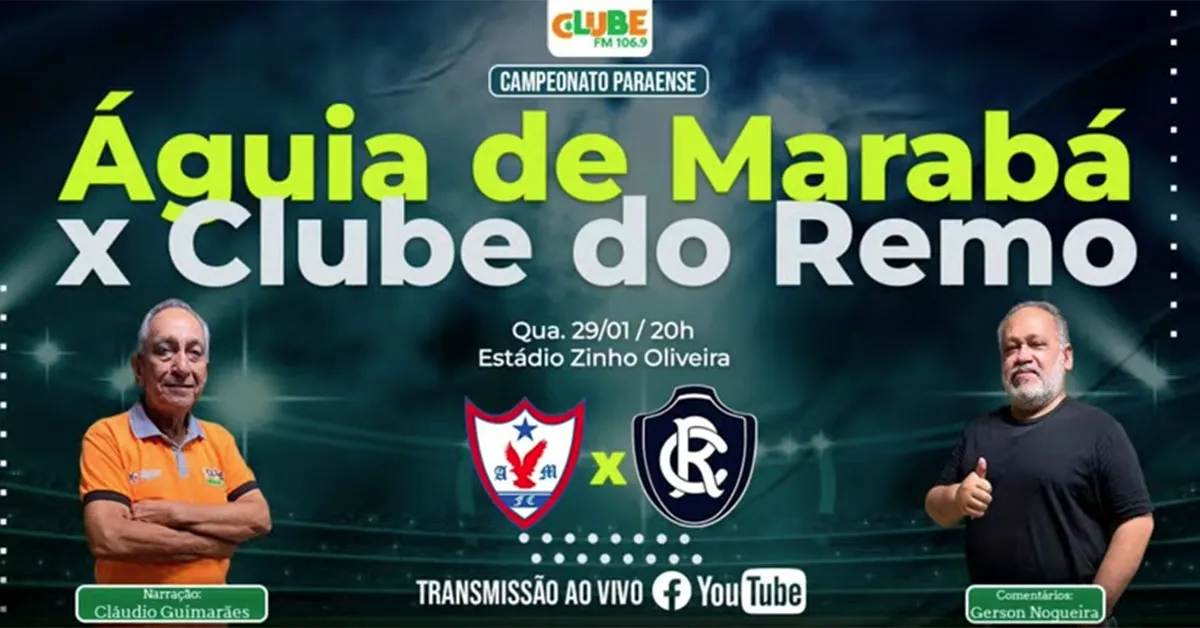 Cláudio Guimarães vai narrar as emoções de Águia X Remo, em Marabá