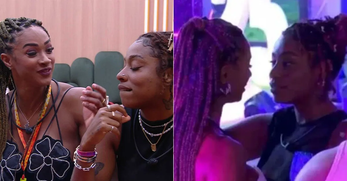 O beijo entre Aline e Thamiris virou assunto no BBB 25.