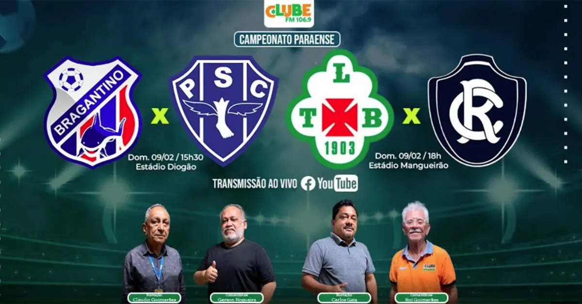 Bragantino X Paysandu abrem a rodada do Parazão 2025, neste domingo