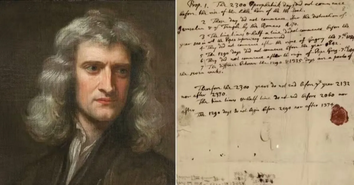 Isaac Newton previu o fim do mundo para 2060 em uma carta de 1704, baseada em textos bíblicos.