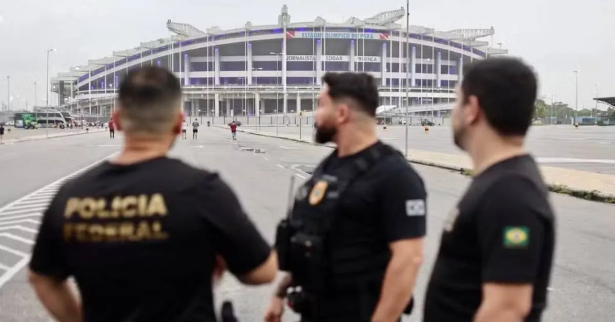 Agentes realizaram uma fiscalização no estacionamento do Mangueirão, em Belém, antes da partida entre Águia de Marabá e Fluminense.