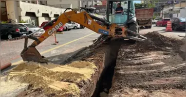 A obra faz parte das ações de saneamento da Nova Doca