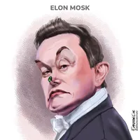 Imagem ilustrativa da notícia A caricatura do bilionário Elon Musk