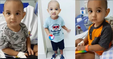 A família de Afonso Gabriel pede doações de sangue para tratamento de leucemia.